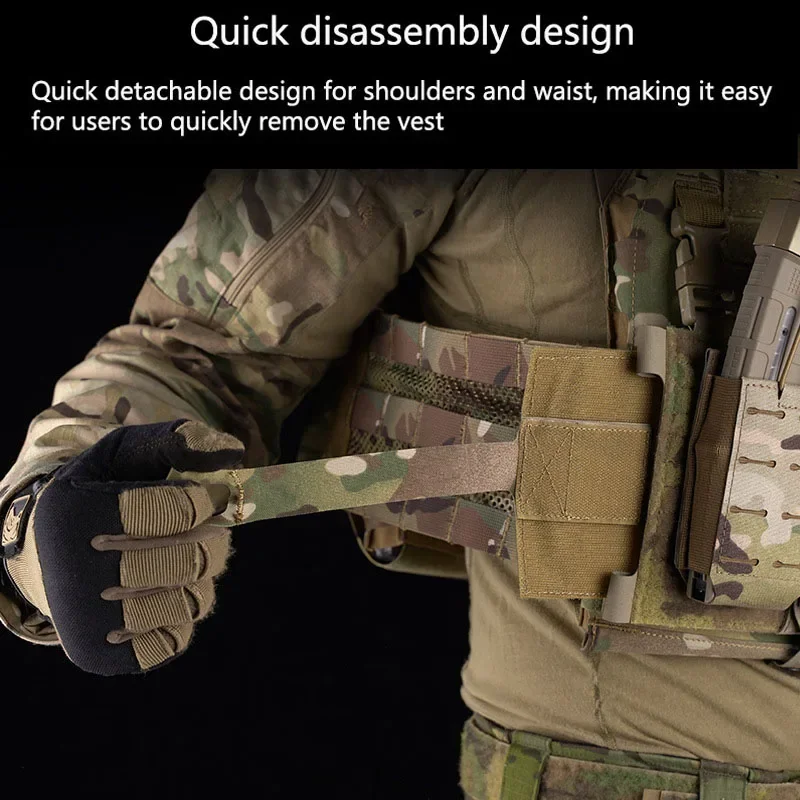 Los atacadores pueden desmontar y descargar rápidamente chalecos tácticos, cintura de malla transpirable, chalecos de caza fijos con velcro - imagen 4