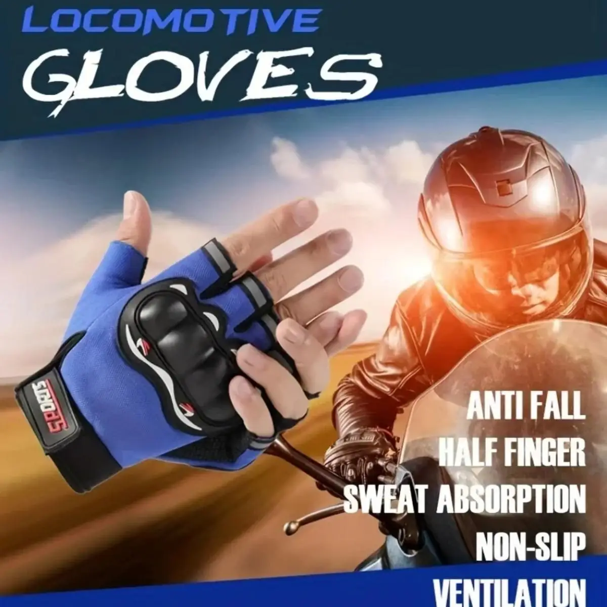 Guantes de motocicleta de medio dedo, protectores de nudillos tácticos, guantes de Motocross, guantes de trabajo duraderos para montar - imagen 2