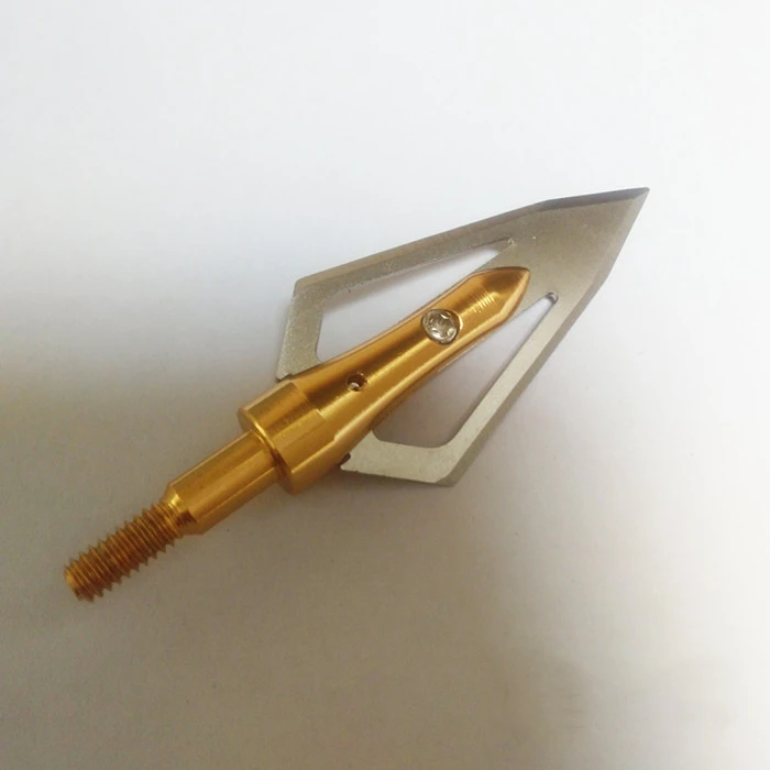 Punta de flecha fija de 2 cuchillas para tiro con arco compuesto, puntas de acero afiladas, puntas anchas de 100 granos con caja, 6 uds. - imagen 2