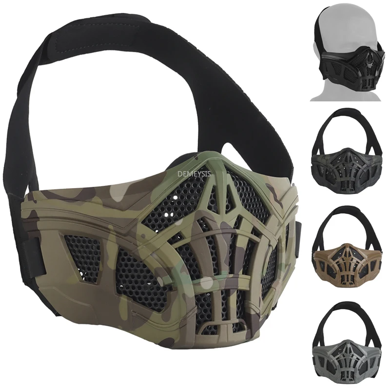 CS Máscara media cara gel de sílice transpirable airsoft paintball