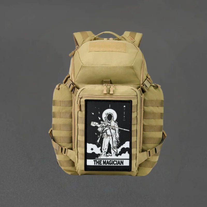 Parche con estampado de cartas de Tarot de francotirador, chaleco táctico, insignia de moral con gancho y bucle, pegatinas decorativas para mochila, parches para brazalete para ropa - imagen 5