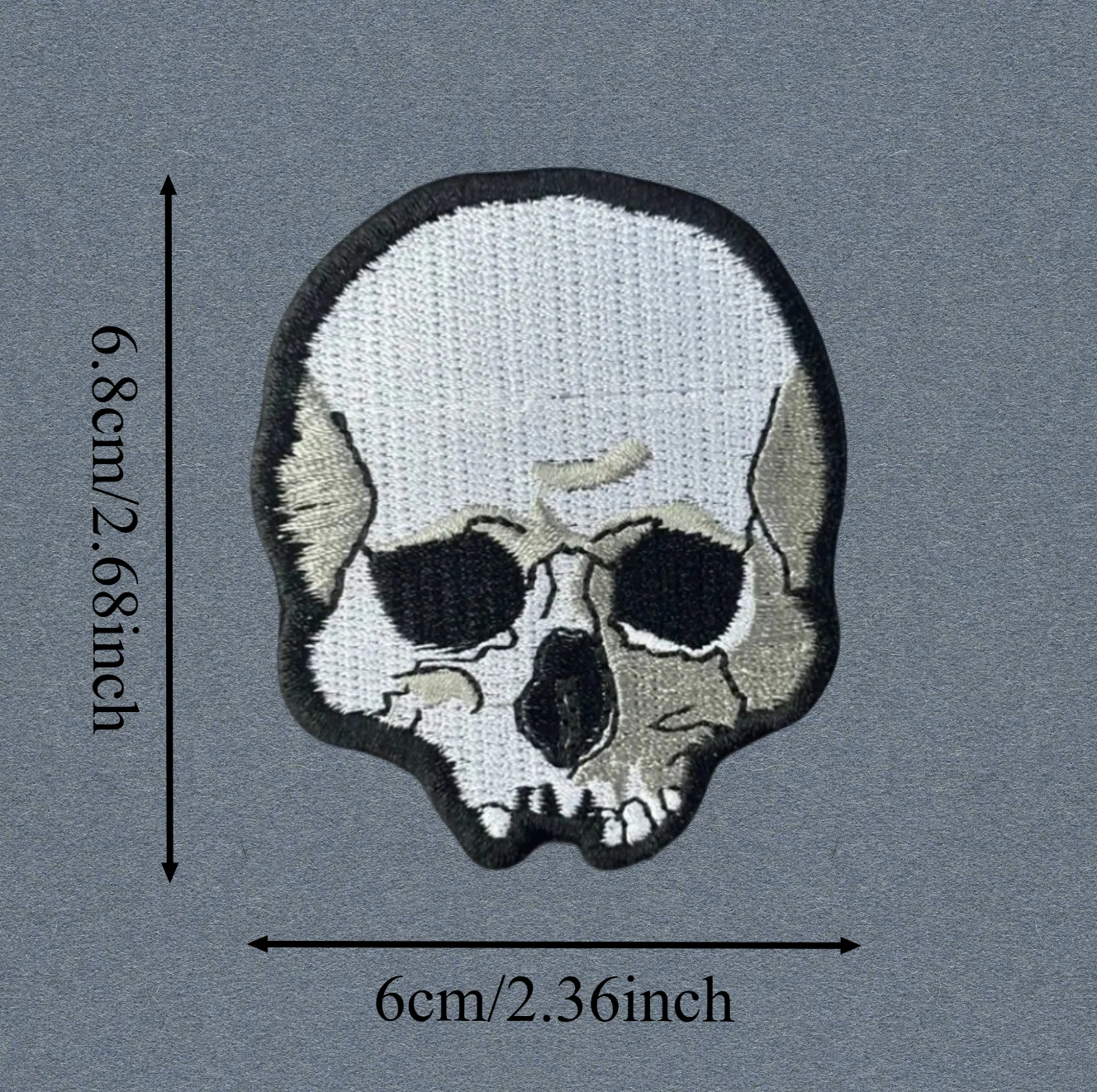 Parche bordado de calavera Punk, gancho y bucle táctico militar, decoración para mochila, insignia de moral, pegatinas, parches para brazalete para ropa - imagen 2