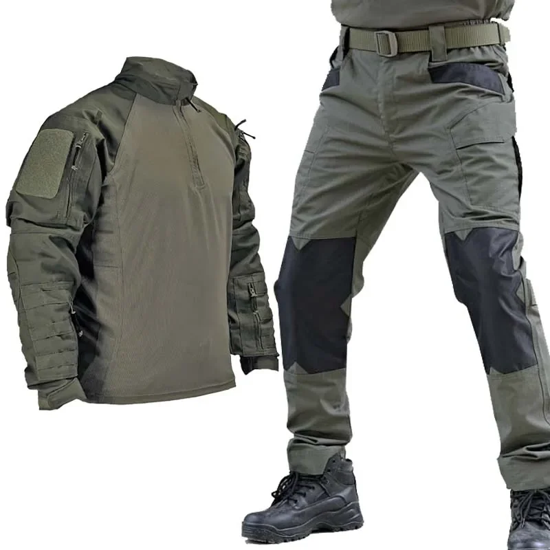 Trajes de uniforme táctico para hombre, ropa de caza de camuflaje para exteriores, camisas de combate, pantalones Cargo, entrenamiento de pesca, conjuntos de Paintball Airsoft - imagen 3