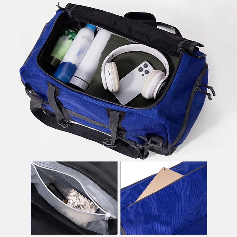 Bolsa de Yoga para gimnasio, Fitness, con bolsillo para zapatos, deportes al aire libre, viaje, lona, bolsos de hombro, bolso de equipaje grande seco y húmedo para hombre - imagen 4