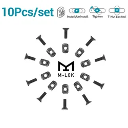 Tuercas en T M-LOK 10 uds – Set repuesto para rieles Airsoft