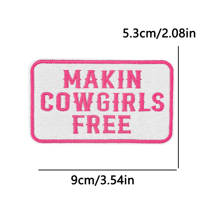 Parches para planchar Fusible de vaquera occidental para ropa, parches bordados con letras corajosas en sombrero de camionero, insignias de costura con prensa térmica - imagen 5
