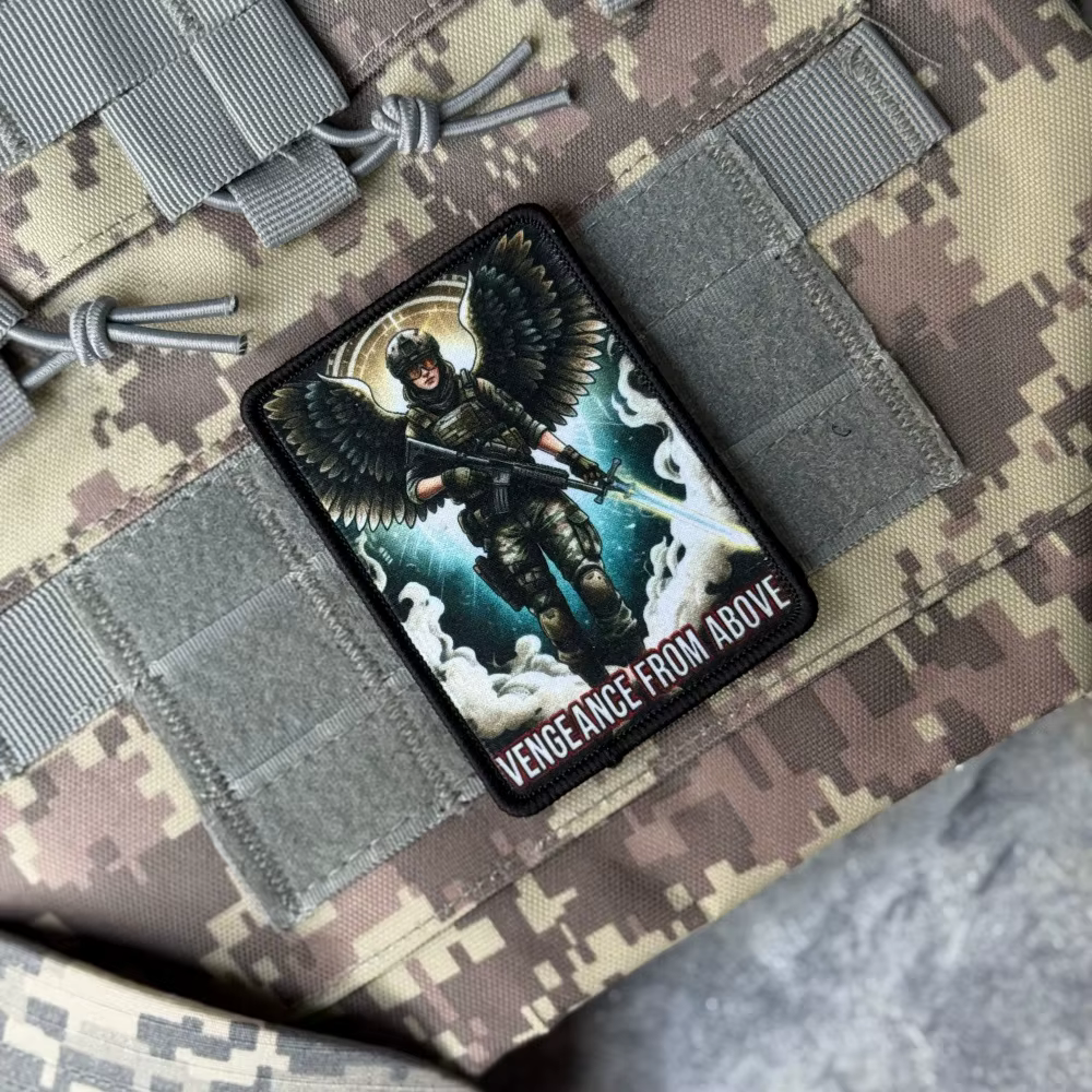 Insignia táctica adhesiva ángel guerrero alado con gancho