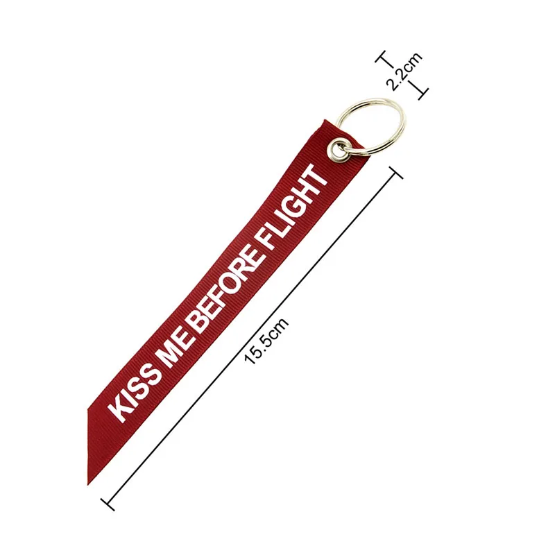 LLavero de etiqueta de equipaje con cinta roja KISS ME BEFORE FLIGHT Assistant colgante - imagen 5