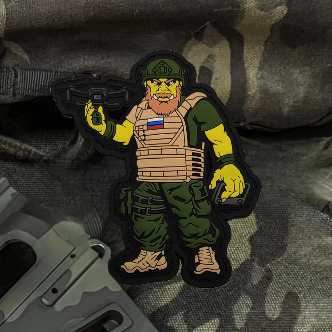 Parche de operador de Dron, insignia de moral de Chevron ruso, brazalete táctico militar, parches de bucle de gancho de PVC para ropa, pegatinas para mochila - imagen 4