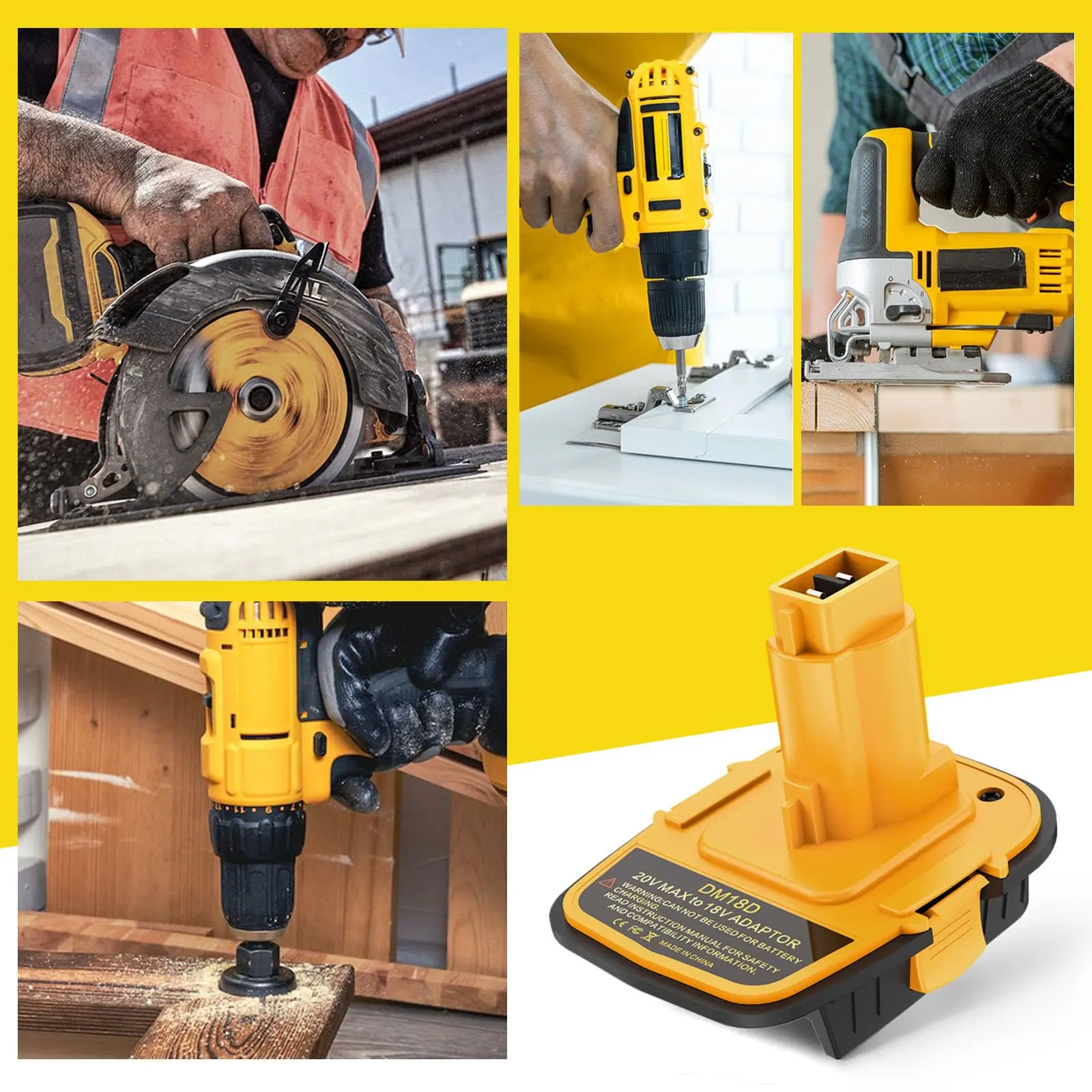 Adaptador de batería para DeWalt 20V para batería de litio Milwaukee 18V convertir a herramientas eléctricas de batería DeWalt NiCad y NiMh con USB - imagen 5