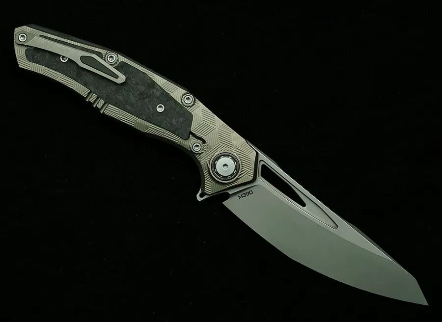 VENOM Lone Ranger cuchillo plegable titanio M390 fibra carbono - imagen 3
