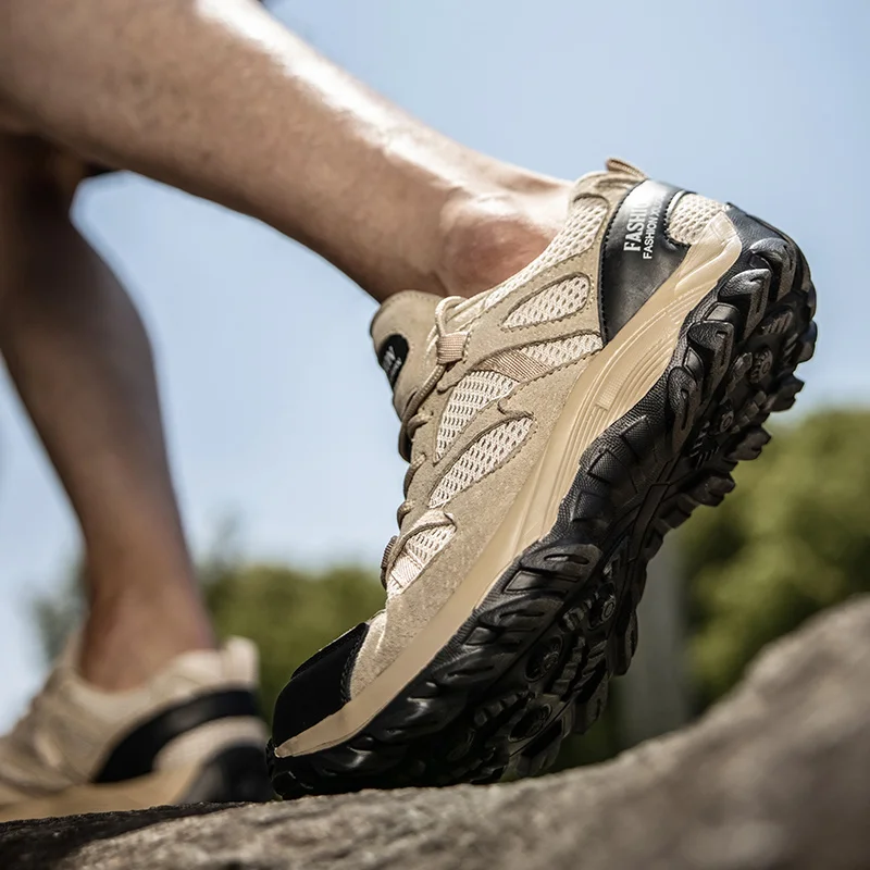 MERRTO-zapatos de senderismo para deportes al aire libre para hombre, zapatillas de entrenamiento transpirables, antideslizantes, informales, todoterreno, ligeras - imagen 2