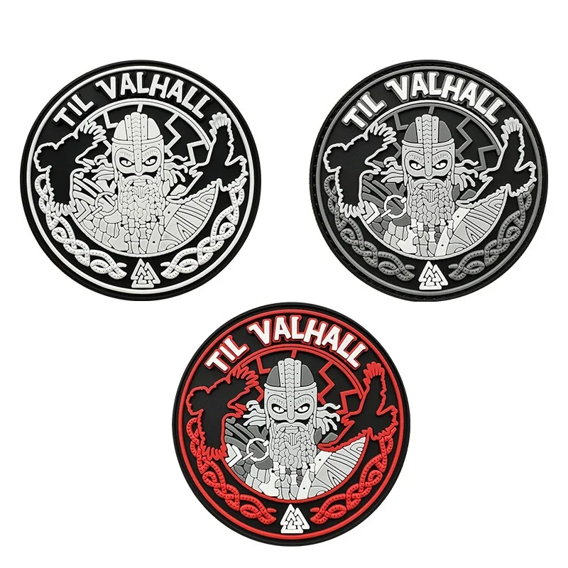 Accesorios para bolsas al aire libre, símbolos creativos de brazalete de goma táctico de moral vikinga de PVC 3D, insignias de chaqueta de mochila DIY - imagen 3