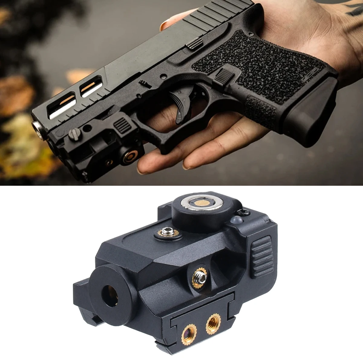 USB verde la-ser para Glock 43X 19 G43X MOS rojo la-ser mira magnética recargable para pistola Picatinny compacto de perfil bajo