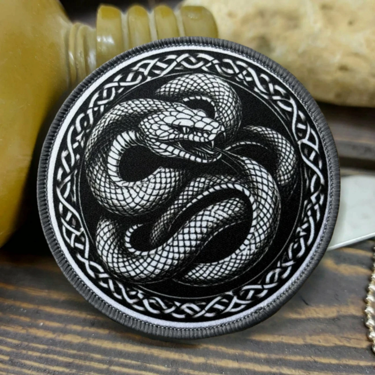 Parche táctico de moral de serpiente hambriento Chevron, brazalete del ejército militar, parches impresos de gancho y bucle para airsoft para mochila, pegatina personalizada - imagen 4