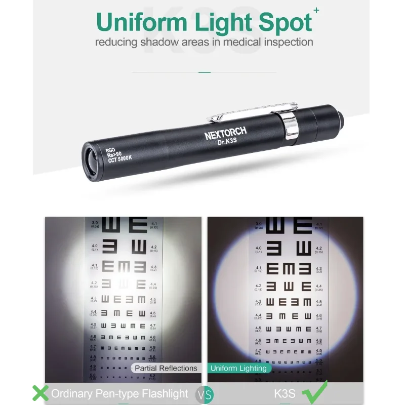 NEXTORCH Serie Penlight portátil, Linterna médica con clip trasero, Linterna UV, para enfermeras, mascotas, trabajadores de mantenimiento, EDC - imagen 5