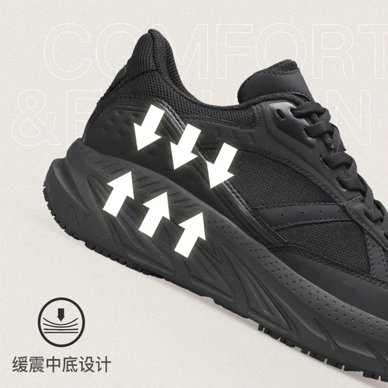 HUMTTO-zapatos de senderismo para hombre, zapatillas deportivas ligeras e informales, antideslizantes y transpirables, con suelas suaves, color negro, para invierno - imagen 3