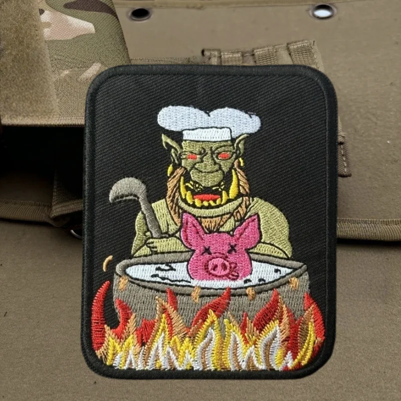 Parche "Orc" para chaleco táctico, gancho y bucle, insignia de moral bordada militar, pegatinas decorativas para mochila, parches para brazalete para ropa - imagen 4