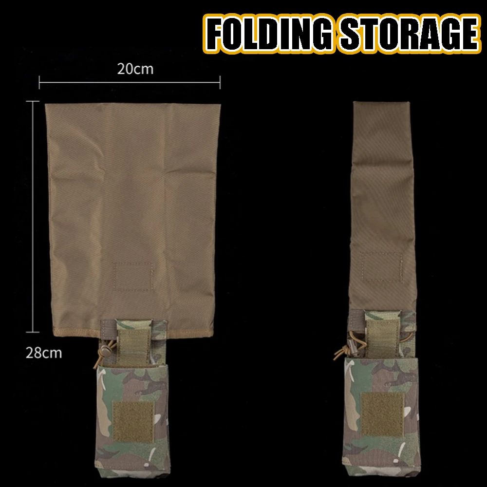 Bolsa de basura táctica Molle, bolsa de reciclaje de desplegado rápido, bolsa de reciclaje de revistas plegable enrollable para cinturón táctico, chaleco, mochila - imagen 3