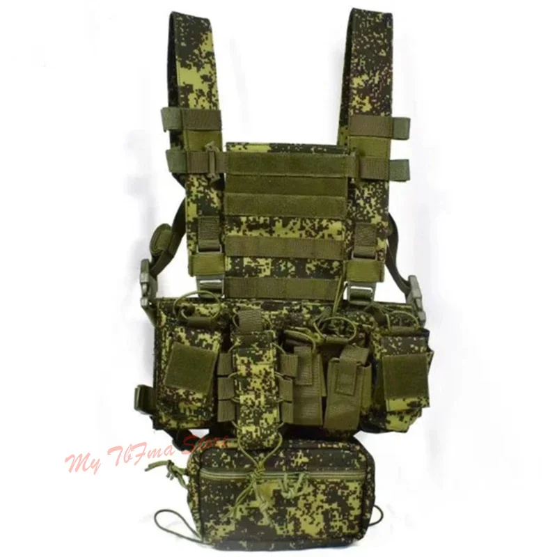 Chaleco táctico MOLLE D3 ligero de camuflaje Digital ruso EMR con bolsa de accesorios para colgar en el pecho - imagen 2