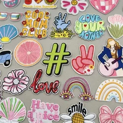 Parches bordados de dibujos animados para ropa, parches para planchar en ropa, parche de flores de sol DIY para pegatina de ropa