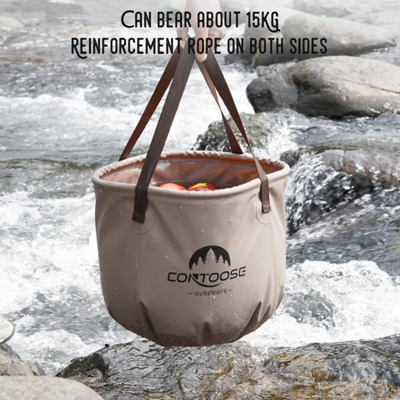 Cubo plegable para exteriores, bolsa retráctil de viaje portátil para lavandería - imagen 2