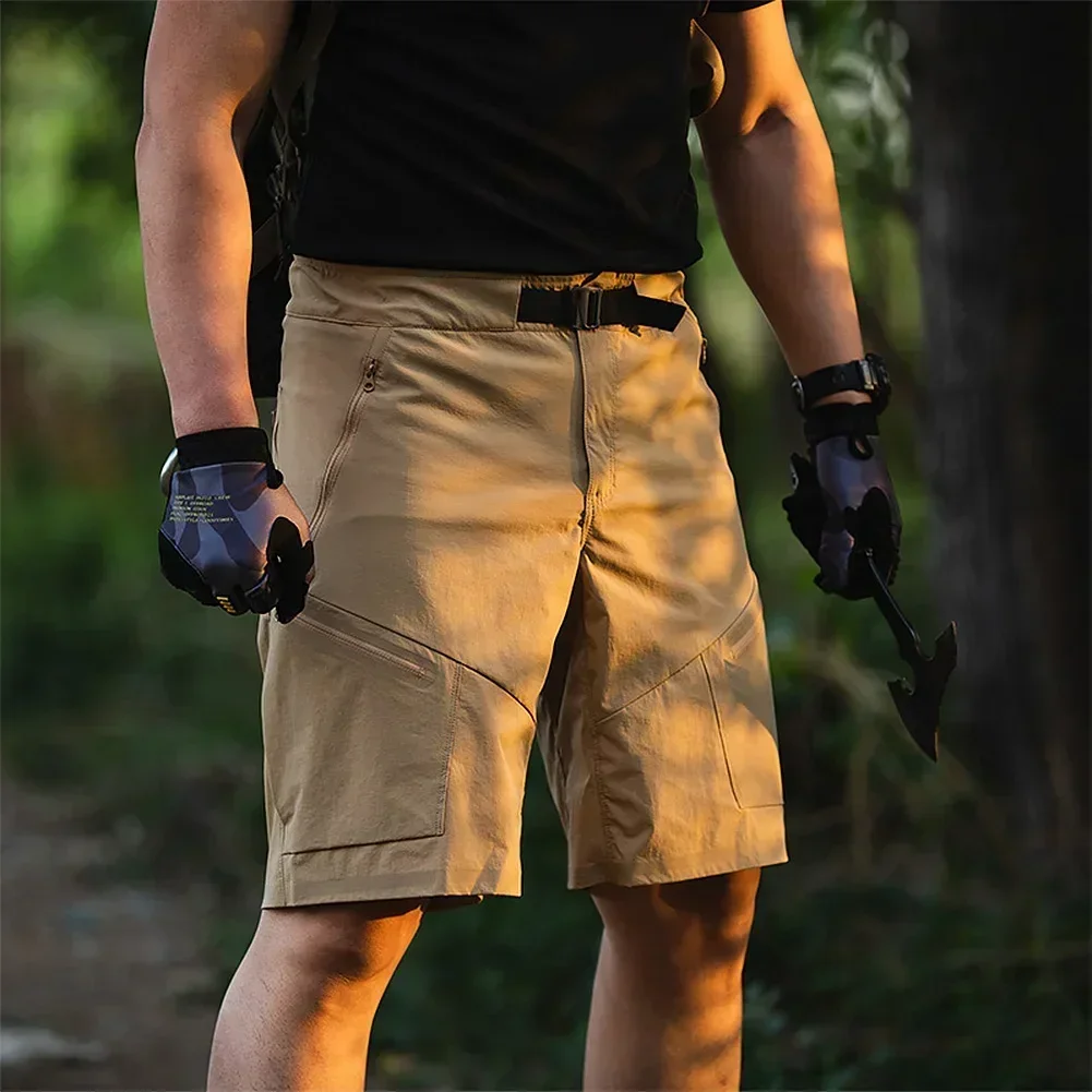 Pantalones cortos tácticos militares de verano para hombre, pantalones cortos impermeables con múltiples bolsillos para ir al trabajo, pantalones cortos para correr, senderismo al aire libre, caza, pantalones de combate del ejército - imagen 4