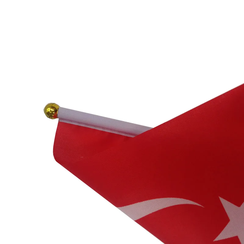 10 unids/lote banderas ondeantes de mano de Turquía 14x21cm bandera de Turquía al por mayor - imagen 3