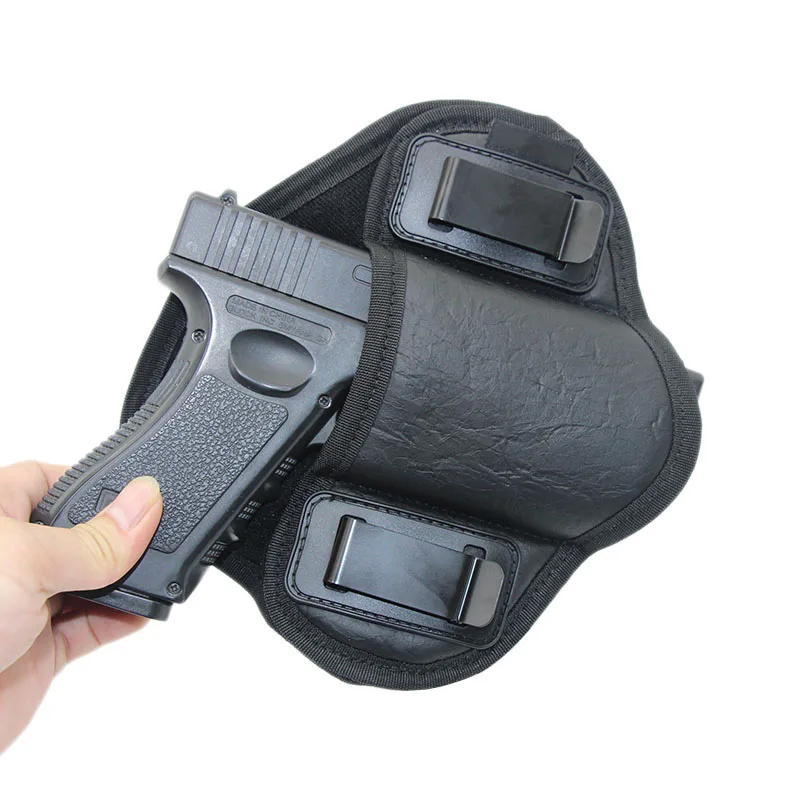 Funda táctica de transporte oculta para pistola, funda de cuero PU para pistola IWB, compatible con G 17 18C 19 22 43X M9 P226 M & P Shield XDs Taurus PT111 - imagen 2