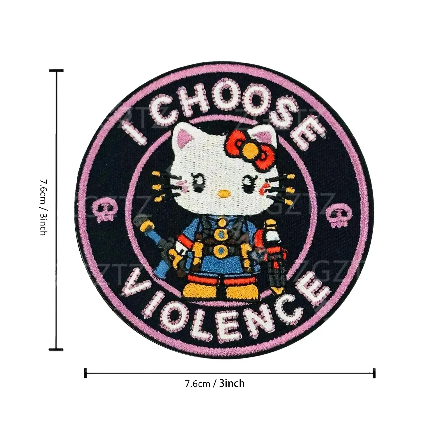 Elige la violencia, insignia de gato y pato táctico, brazalete mágico de ganso travieso bordado, parche para mochila de gallo grande con personalidad - imagen 3