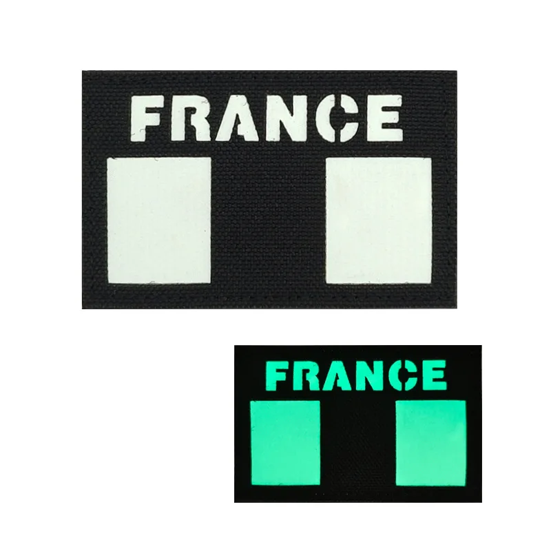 Parche de bandera de Francia, insignias IR reflectantes infrarrojas, gancho y bucle, emblema de bandera nacional, brazalete militar táctico moral para mochila - imagen 2
