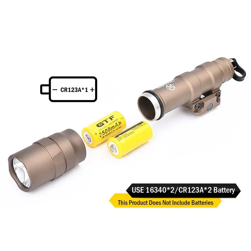 Wadsn, 1400 táctica, lumen M600DF, juego de linterna con interruptor de presión de doble función, potente, luz de caza, ajuste de 20mm - imagen 3