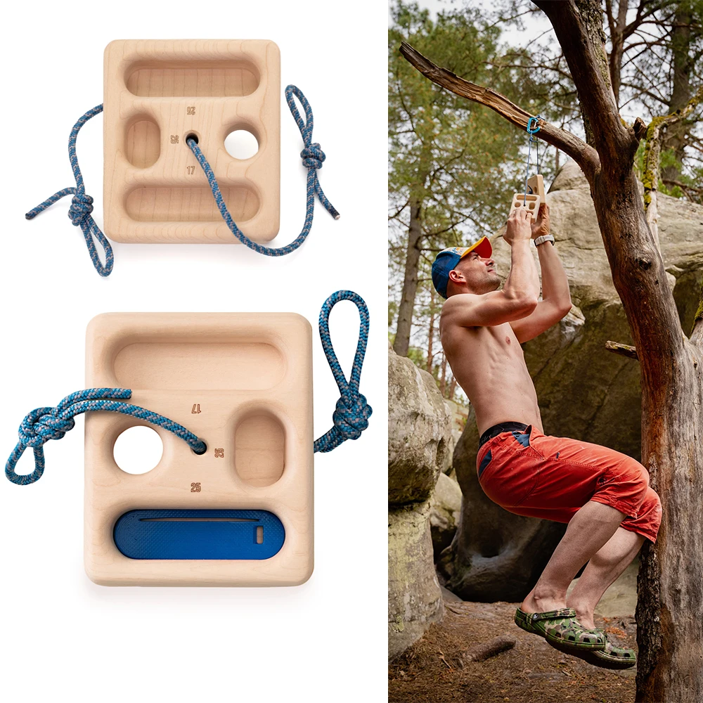 Tabla colgante portátil de bolsillo, dispositivo de entrenamiento de escalada para viajes y calentamiento, tabla colgante de escalada, tabla de dominadas para entrenamiento de escalada en roca