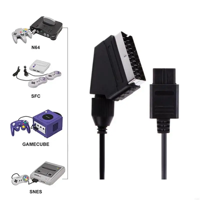 Cable del conector J1HC para N64 SNES 1.8M 6 pies Cord Accesorios para juegos negros - imagen 4