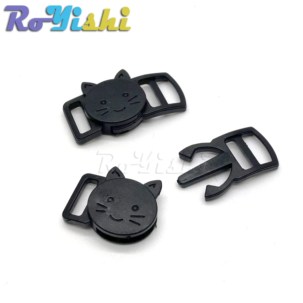 Hebillas de sujetador de Liberación Negra, accesorio redondo de plástico, pulsera de Paracord para Collar de mascotas, 10 unids/lote por paquete - imagen 5