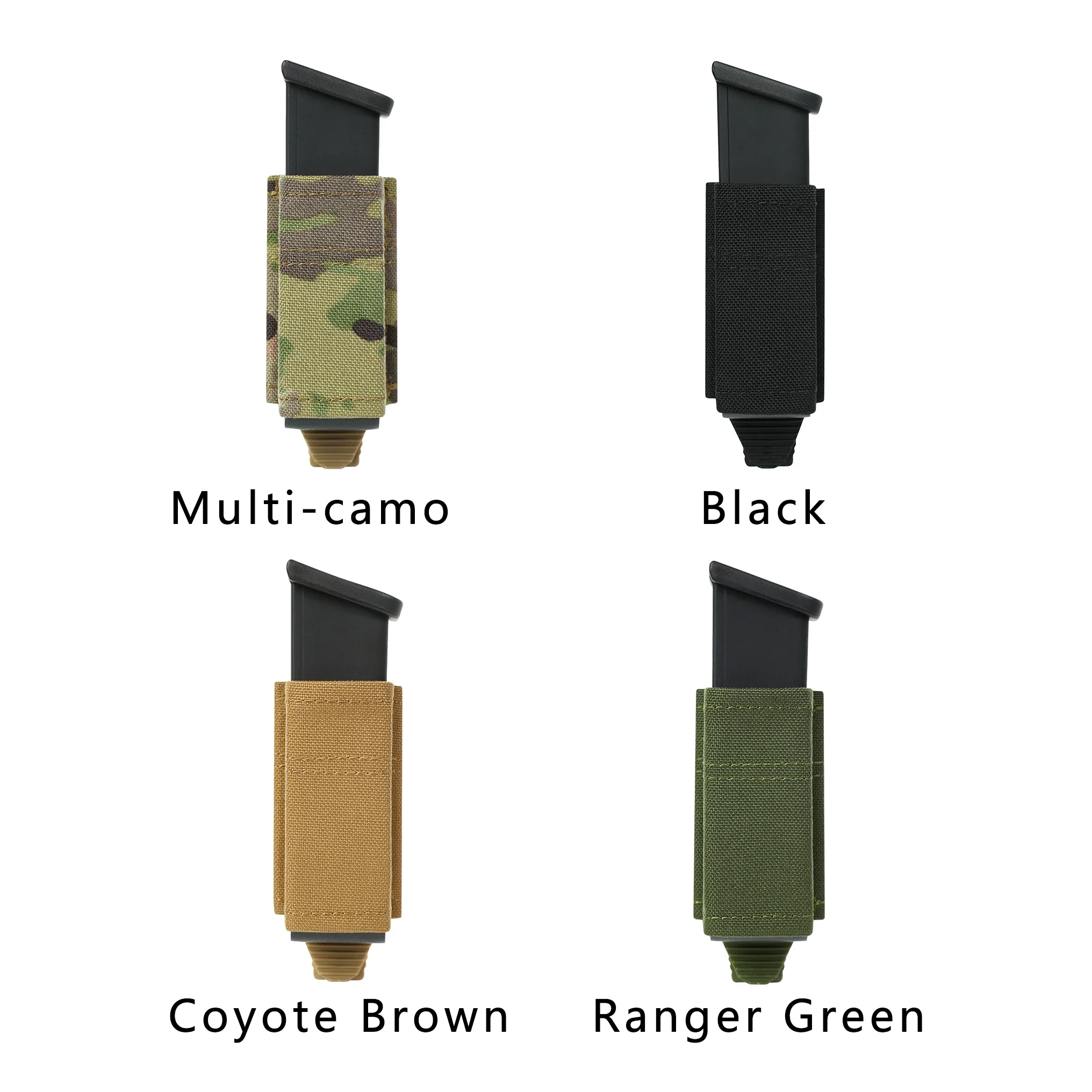 Bolsa táctica para revistas y pistola, bolsa individual rápida de 9MM, soporte doble para Airsoft de caza con Clip de soporte de nailon - imagen 2