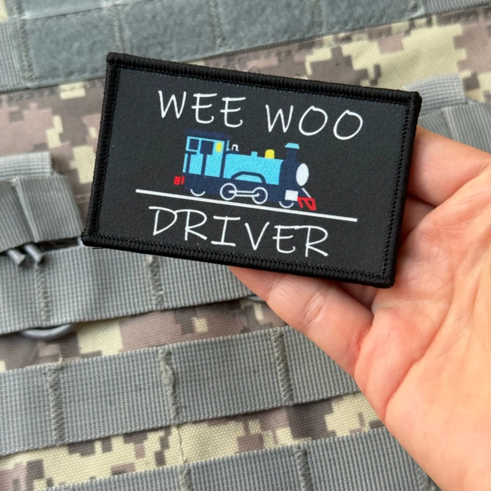 WEE WOO DRIVER tren insignia de moral táctica apliques personalizados militares parches de gancho y bucle impresos para ropa pegatinas de mochila - imagen 3