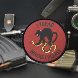 "I Tread Where I Please", insignia de moral táctica de gato y serpiente, apliques personalizados, parches con gancho impreso militar, pegatina para mochila