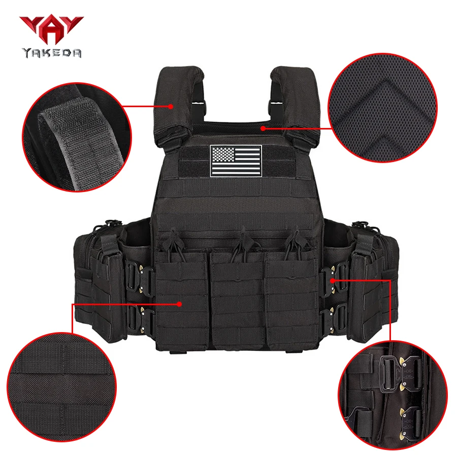 YYAKEDA Chaleco de caza de liberación rápida de metal con cintura, resistente al desgaste, transpirable, chaleco de caza de aventuras - imagen 5