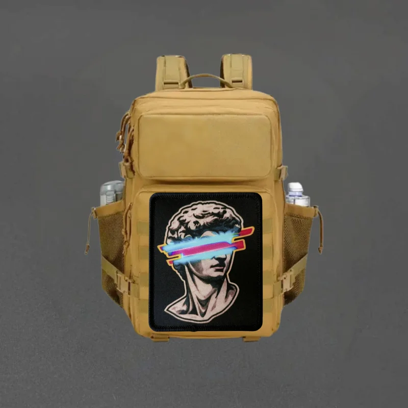 Parche de impresión de estatua modificada de David, insignia de moral con gancho y bucle táctico, pegatinas decorativas para mochila, parches para brazalete para ropa