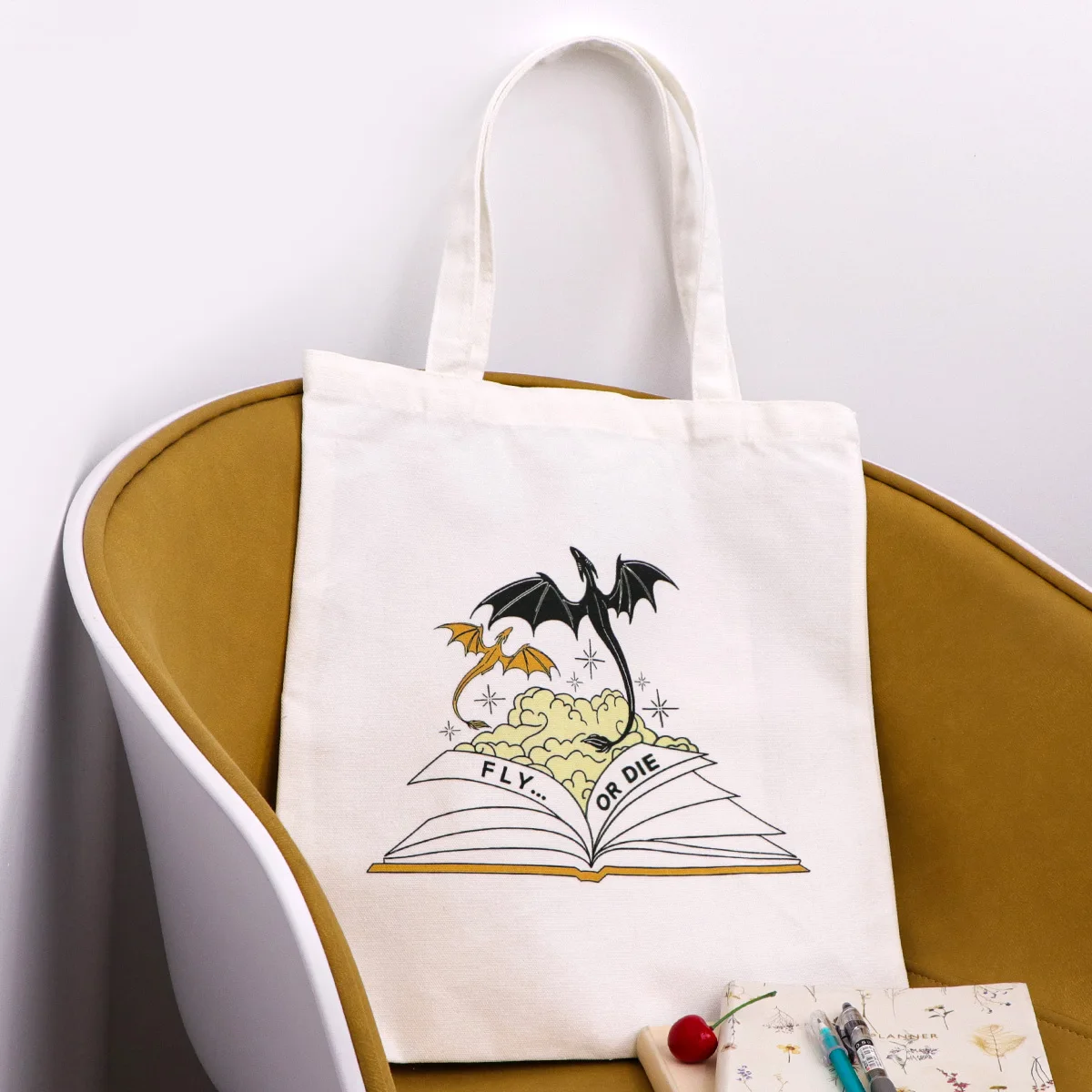 Bolso de lona de dragón, bolso de mano plegable, organizador de almacenamiento portátil, bolso de compras para mujer, bolso de hombro de colegio - imagen 4