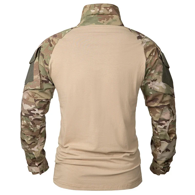 Camisetas tácticas para senderismo al aire libre para hombre, camisa de escalada de caza de manga larga de camuflaje para caza, ropa deportiva transpirable para hombre - imagen 4