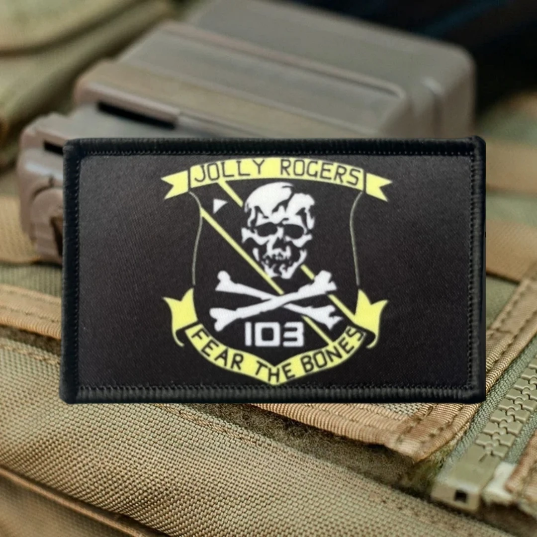 JOLLY ROGERS FEAR THE BONES insignia de moral divertida parche impreso brazalete militar táctico gancho y bucle pegatinas para mochila - imagen 2