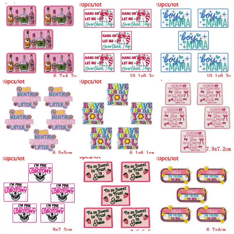 10 unids/lote parche con letras de dibujos animados parches para planchar para ropa parches bordados en ropa mochila sombreros costura apliques Decoración
