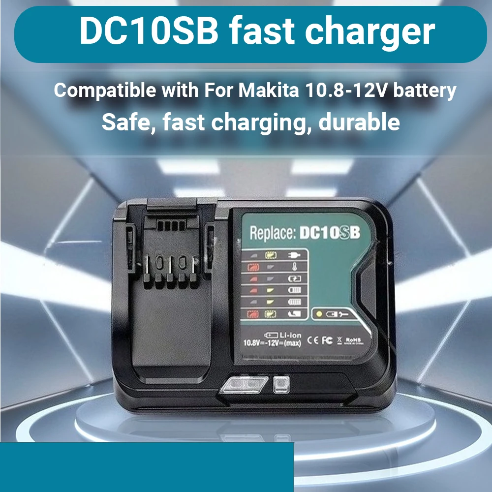 El cargador rápido DC10SB es adecuado para herramientas eléctricas Makita, batería de litio DC10WD10.8-12V - imagen 5