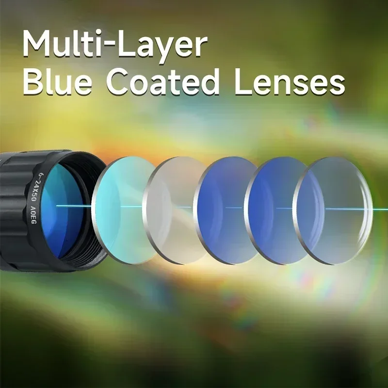 Mira iluminada con retícula roja y verde táctica, 6-24x50AOEG con punto rojo, Combo láser óptico para caza, Combo de accesorios Airsoft - imagen 2