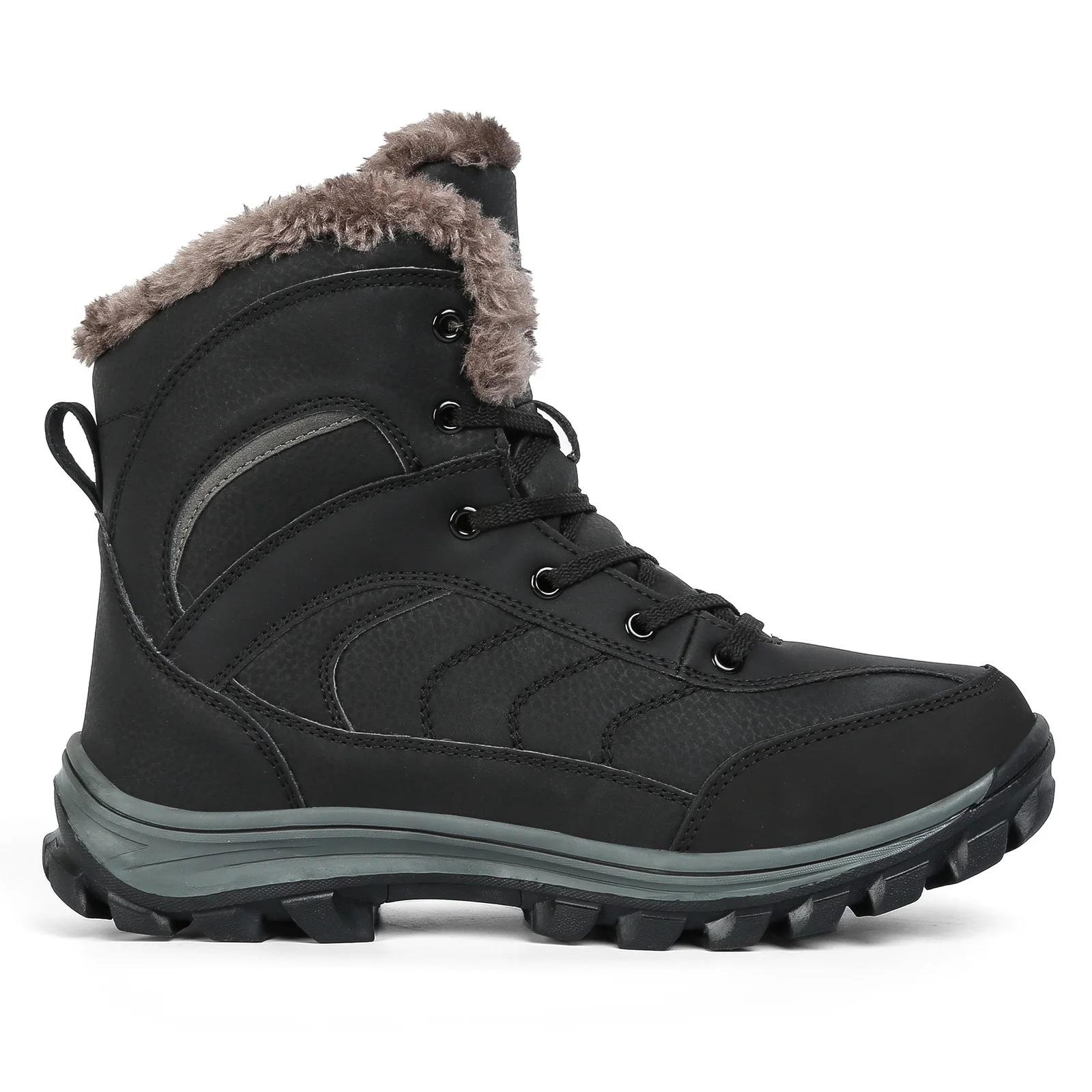 HIKEUP-Botas de invierno para hombre, zapatos de senderismo de gran altura, botas de entrenamiento de campo al aire libre, zapatos de nieve de escalada, talla grande - imagen 2