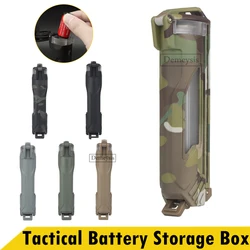 Caja de almacenamiento de batería táctica, resistente al agua, para caza, tiro, Airsoft, estuche de almacenamiento de batería para baterías CR123/AA/AA