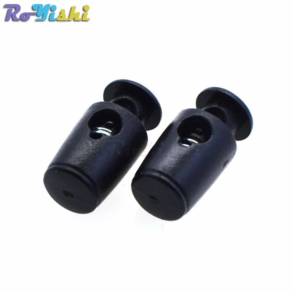 25 unids/pack tapón de bloqueo de cordón de plástico cilindro barril Clip de palanca para accesorios de ropa/bolsas/encaje de zapatos - imagen 5