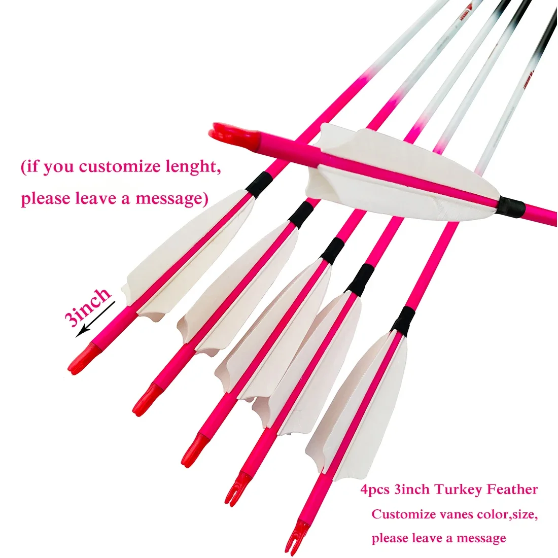 Flechas para tiro a caballo, flechas de carbono puro ID6.2mm 100GR, puntas doradas, arco tradicional, arco largo, accesorios de caza - imagen 5